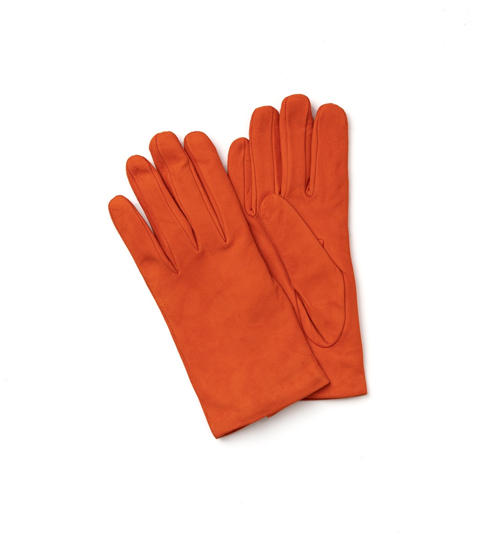 Omega glove - Nappa WoMan - Hermes Orange Suede
