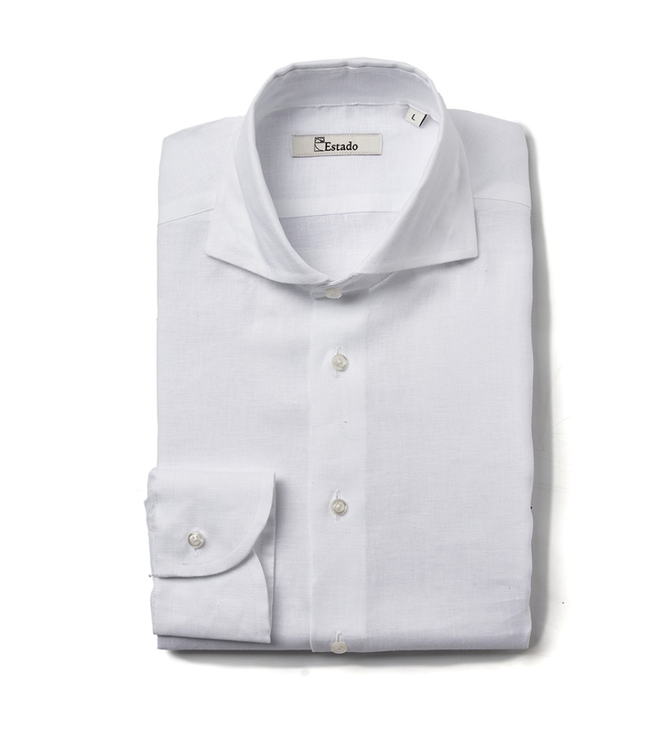 (30% SALE) Linen shirts - Wide collar (white)