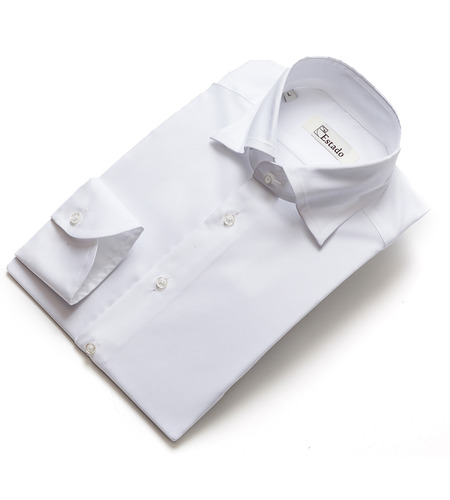 Cotton shirts - Solid (Wide collar/White)