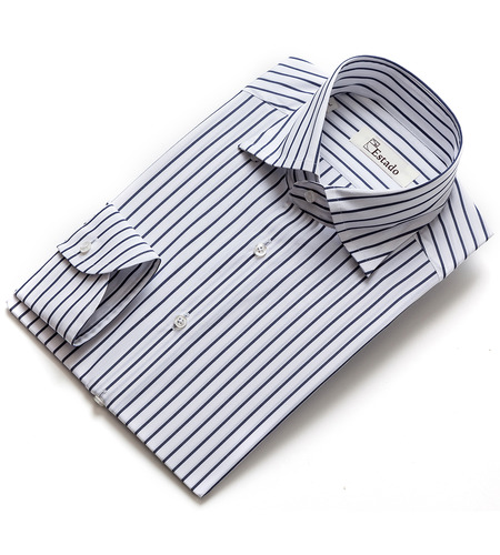 Cotton shirts - Narrow stripe (White/Navy)