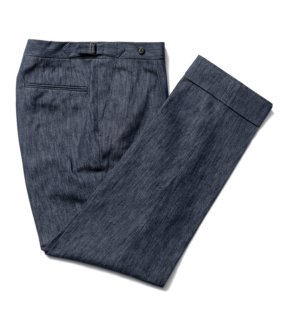 (Limited) Beltless pants - DRAPERS Denim (one pleats)