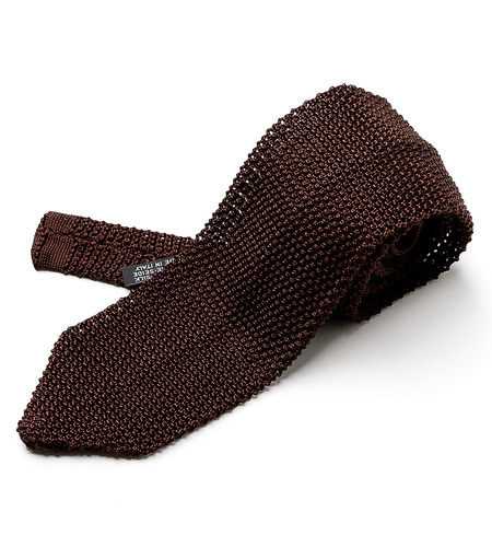 Knit tie (brown)